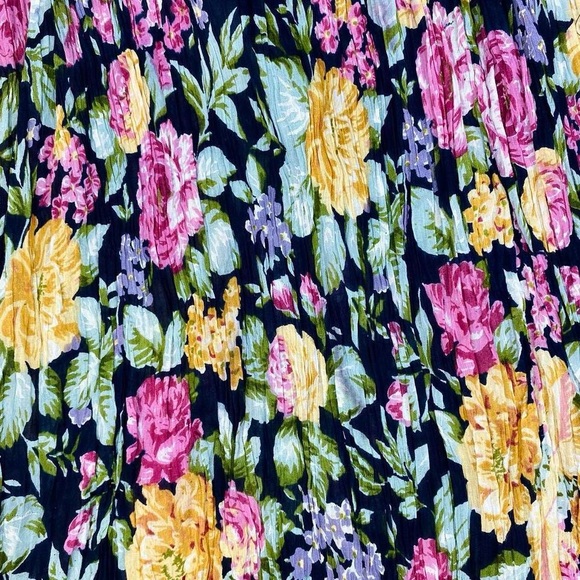 Vintage Cute Options Colorful Floral Cottage Coquette Full Maxi Skirt - Picture 7 of 8